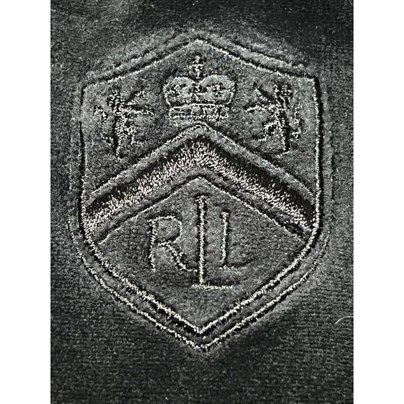 Lauren Ralph Lauren Active Black Velour Jacket Y2k Full Zip Crest Logo Women M - Picture 5 of 10